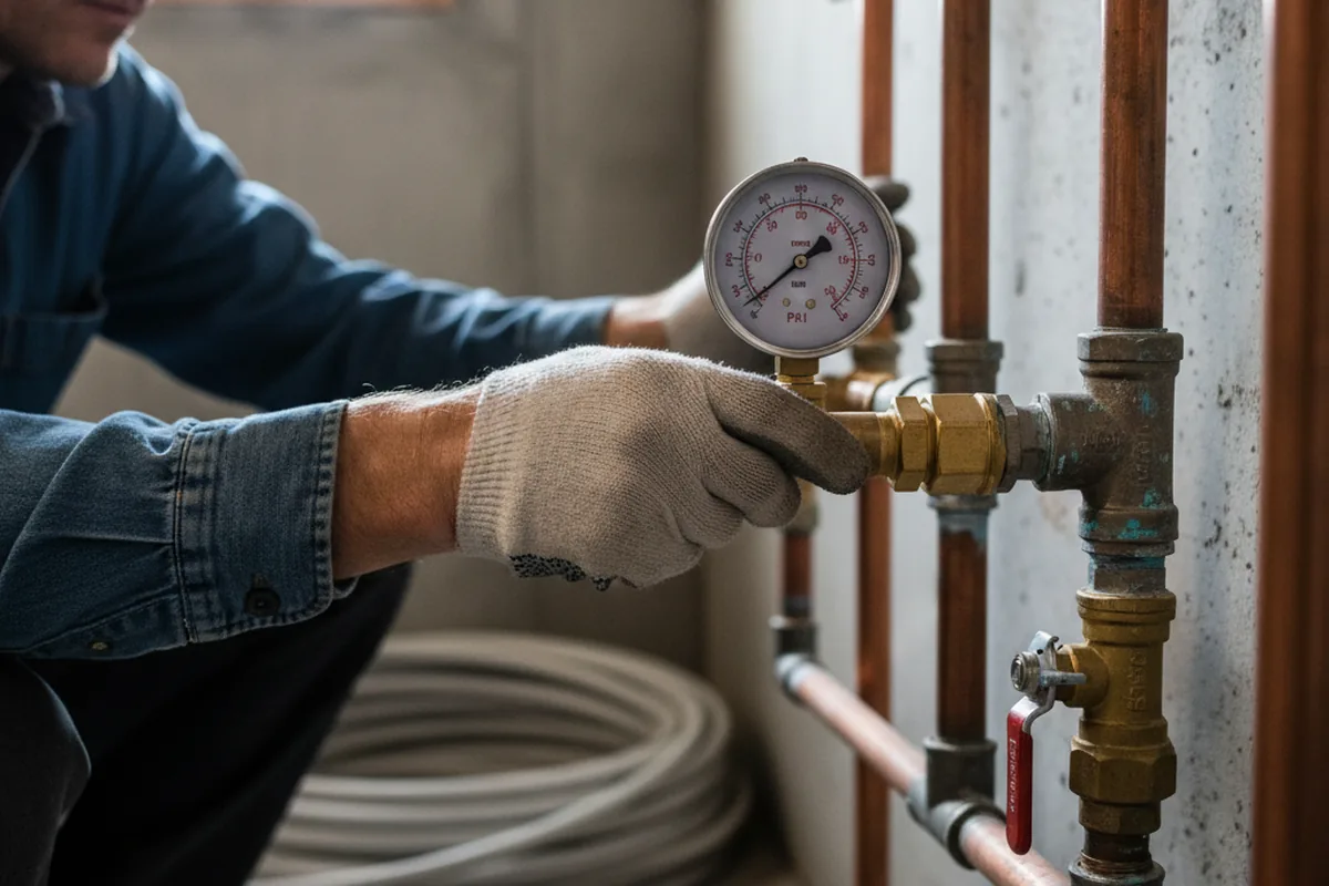 Pressure testing a repaired line during Water Line Repair in Morganza